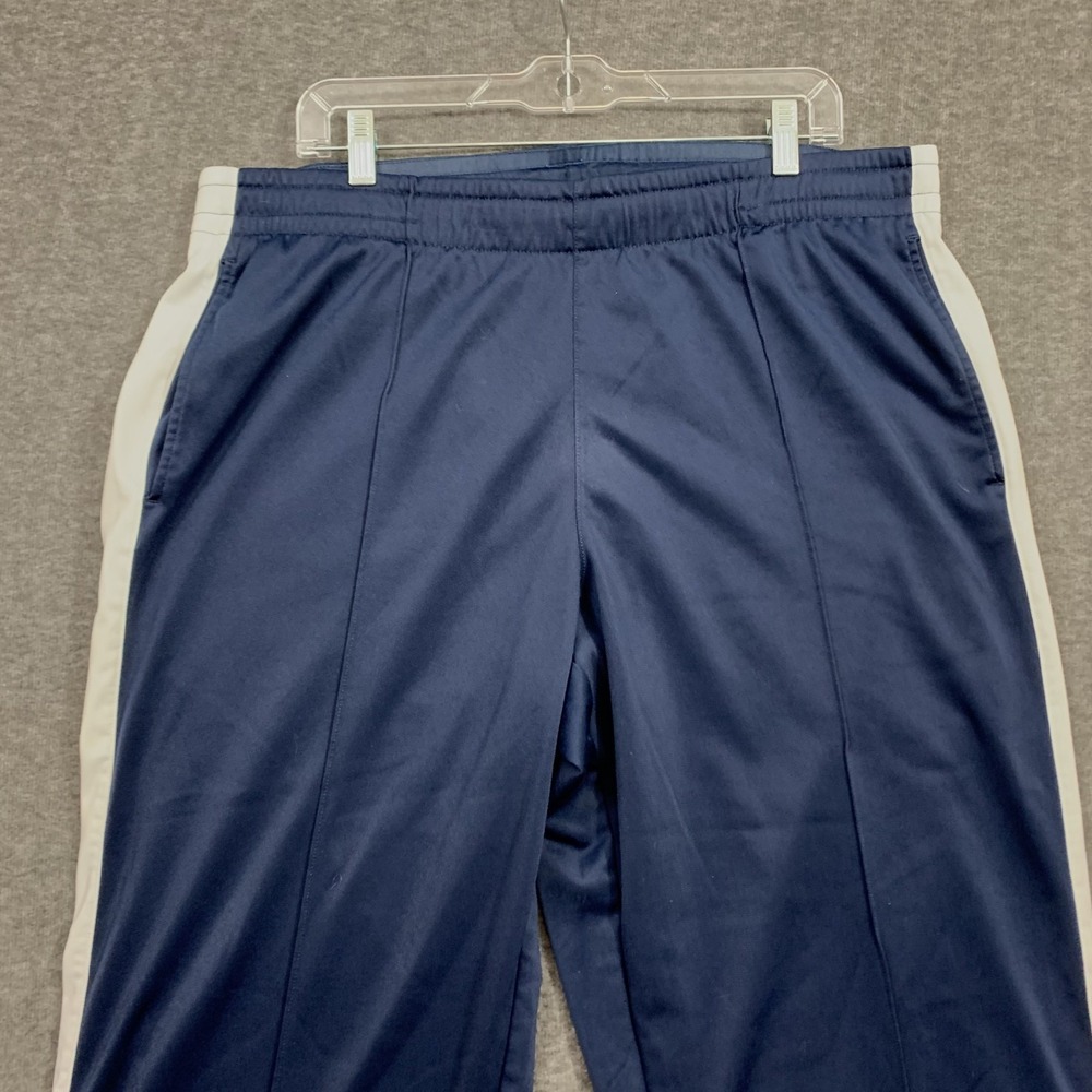 VTG Y2K Nike Track Pants Men's Large Blue White Stripe Embroidered Baggy Loose - Picture 2 of 15